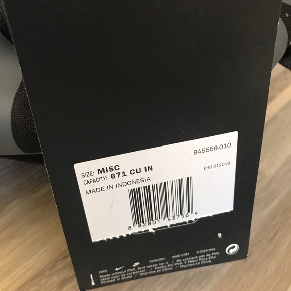 NWT Nike Brasilia JUst Do It Mini Backpack Black - Picture 8 of 8